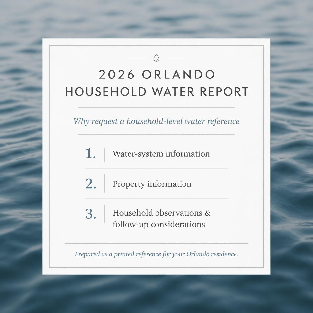 2026 Orlando Household Water Report