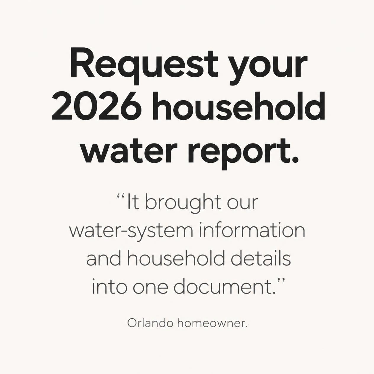 2026 Orlando Household Water Report